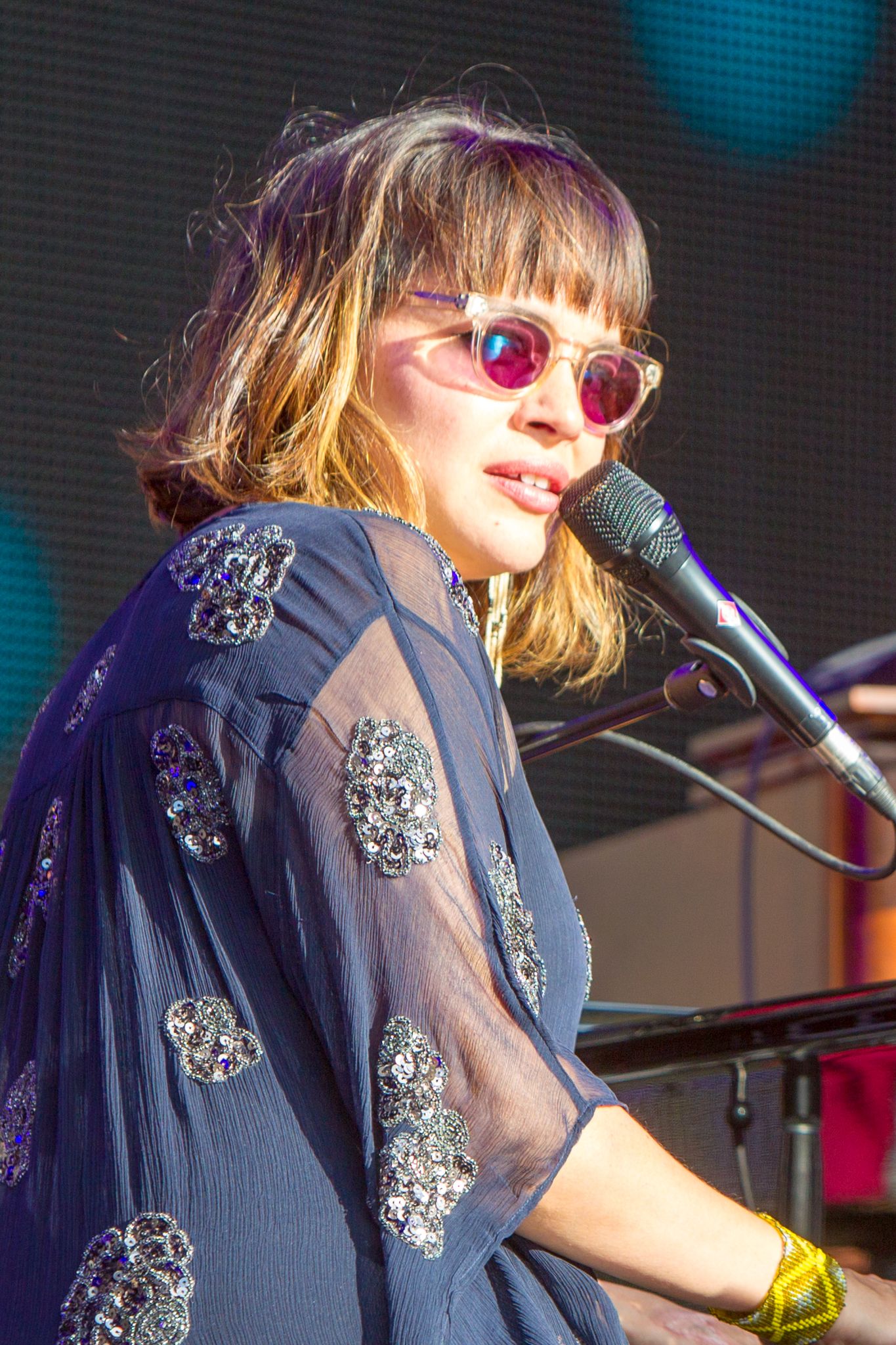 Nine time Grammy award winner Norah Jones performs at the Schlossplatz during the Stuttgart Jazz Open