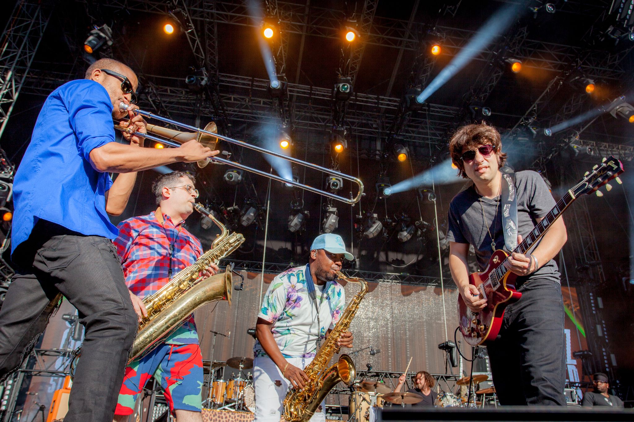 Trombone Shorty performs at the Schlossplatz during the Stuttgart Jazz Open